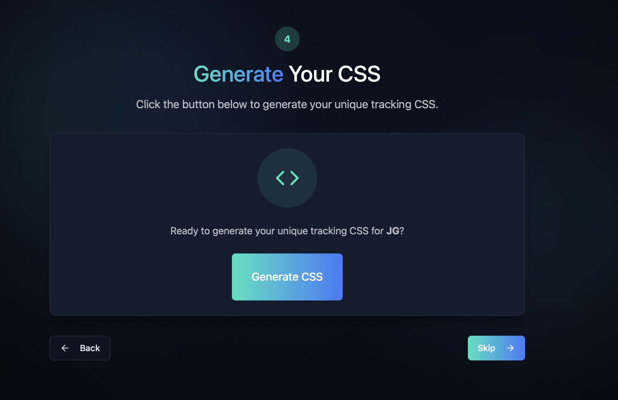 Step 4: Generate Tracking CSS
